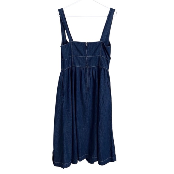 Reformation Tagliatelle Denim Midi Dress Ellis Wash Western Preppy Coastal 12 - Picture 10 of 10